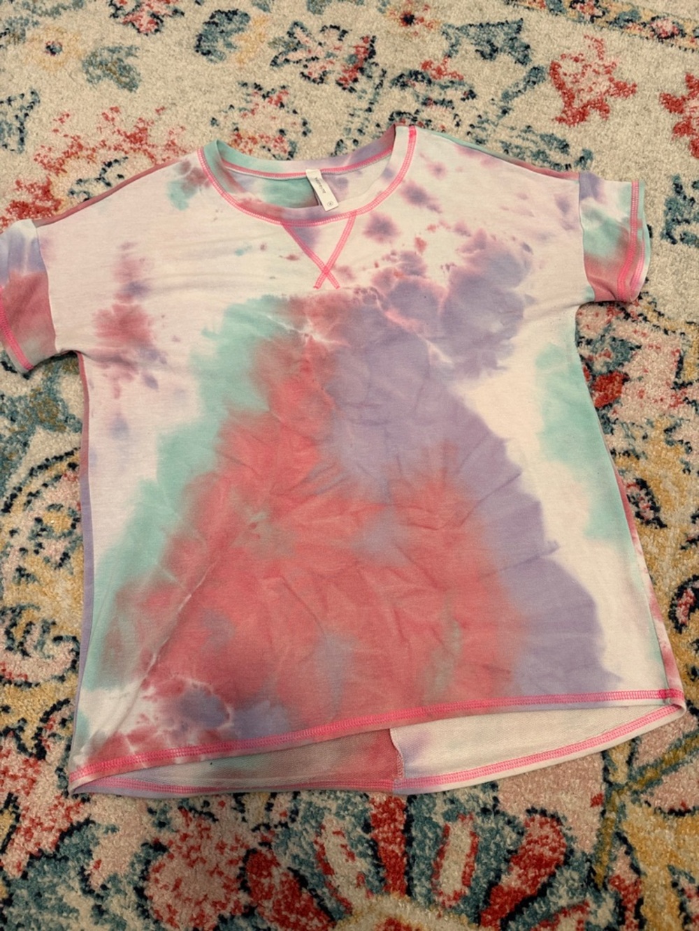 Tie-Dye Short Sleeve Tee - Pastel Pink, Lavender & Mint